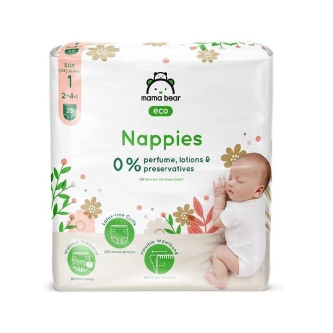 Couches Bébé Écologiques Ultra Absorbantes Taille 1 (2-4 Kg) 28 Couches